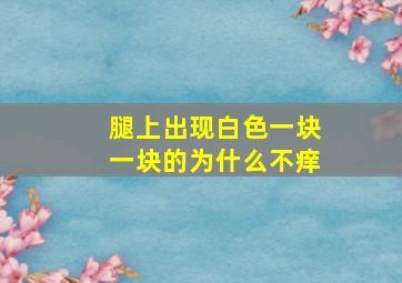 腿上出现白色一块一块的为什么不痒