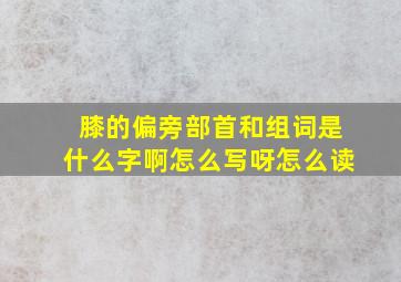 膝的偏旁部首和组词是什么字啊怎么写呀怎么读