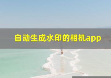 自动生成水印的相机app