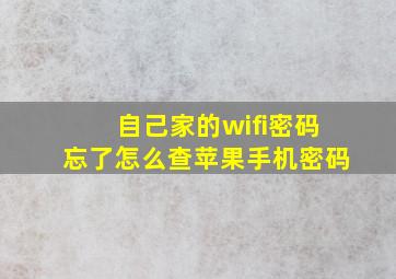 自己家的wifi密码忘了怎么查苹果手机密码