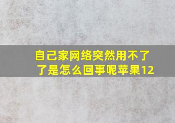 自己家网络突然用不了了是怎么回事呢苹果12