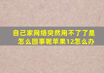 自己家网络突然用不了了是怎么回事呢苹果12怎么办