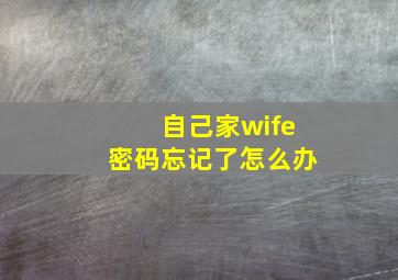 自己家wife密码忘记了怎么办