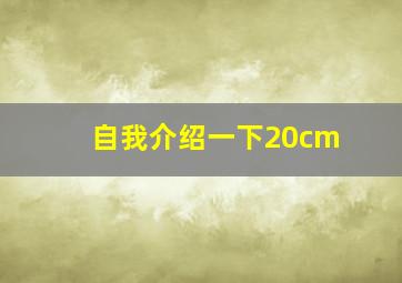 自我介绍一下20cm