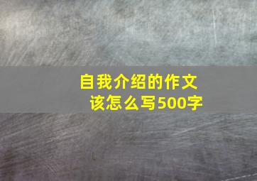 自我介绍的作文该怎么写500字