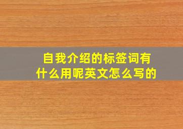 自我介绍的标签词有什么用呢英文怎么写的