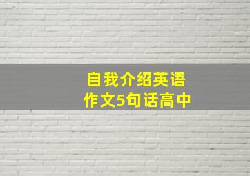 自我介绍英语作文5句话高中