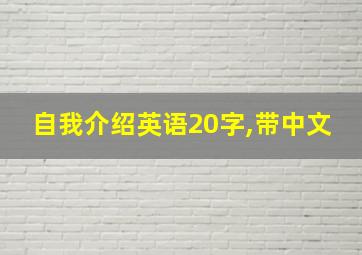 自我介绍英语20字,带中文