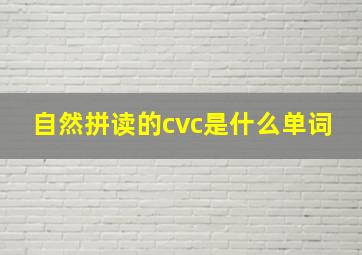 自然拼读的cvc是什么单词