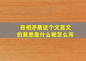 自相矛盾这个文言文的意思是什么呢怎么写