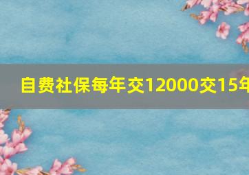 自费社保每年交12000交15年