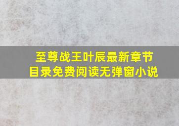 至尊战王叶辰最新章节目录免费阅读无弹窗小说