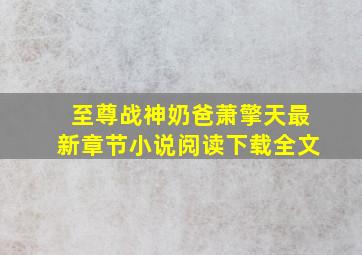 至尊战神奶爸萧擎天最新章节小说阅读下载全文