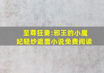 至尊狂妻:邪王的小魔妃轻纱遮面小说免费阅读