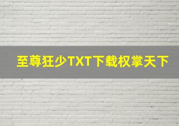 至尊狂少TXT下载权掌天下