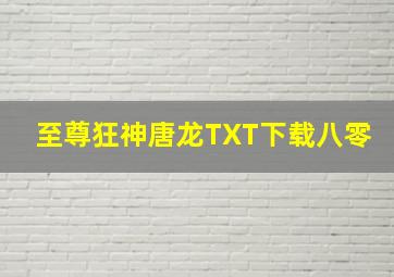 至尊狂神唐龙TXT下载八零