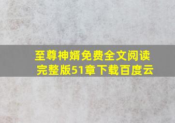 至尊神婿免费全文阅读完整版51章下载百度云