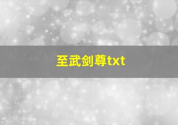 至武剑尊txt