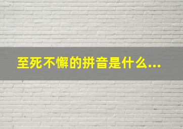 至死不懈的拼音是什么...