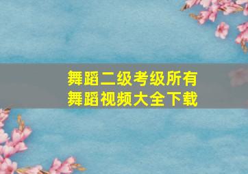 舞蹈二级考级所有舞蹈视频大全下载