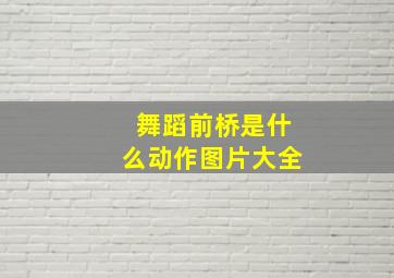 舞蹈前桥是什么动作图片大全