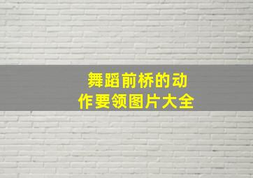 舞蹈前桥的动作要领图片大全