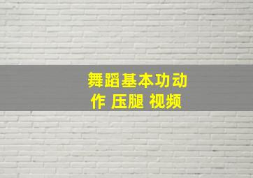 舞蹈基本功动作 压腿 视频