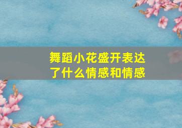 舞蹈小花盛开表达了什么情感和情感