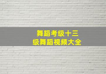 舞蹈考级十三级舞蹈视频大全