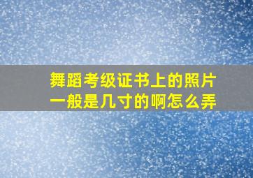 舞蹈考级证书上的照片一般是几寸的啊怎么弄