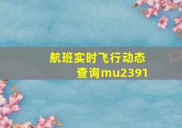 航班实时飞行动态查询mu2391