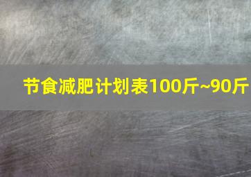 节食减肥计划表100斤~90斤