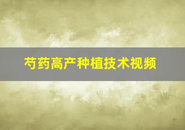 芍药高产种植技术视频