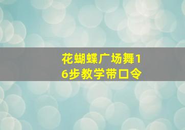 花蝴蝶广场舞16步教学带口令