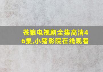 苍狼电视剧全集高清46集,小猪影院在线观看