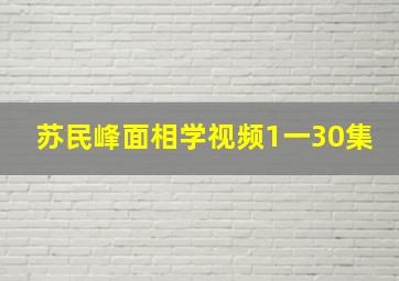 苏民峰面相学视频1一30集