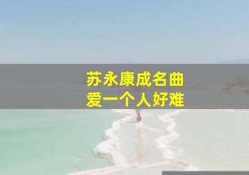 苏永康成名曲爱一个人好难