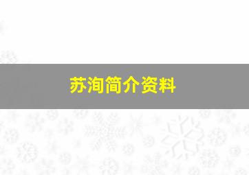 苏洵简介资料