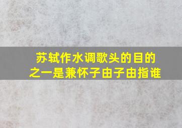 苏轼作水调歌头的目的之一是兼怀子由子由指谁