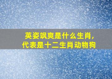 英姿飒爽是什么生肖,代表是十二生肖动物狗