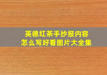 英德红茶手抄报内容怎么写好看图片大全集