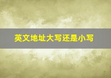 英文地址大写还是小写