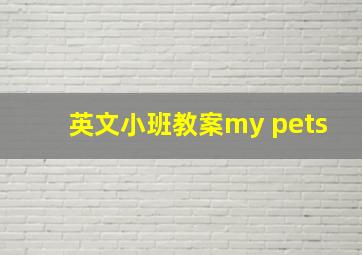 英文小班教案my pets