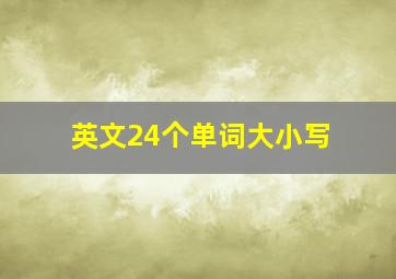 英文24个单词大小写