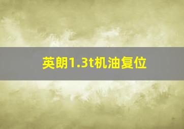 英朗1.3t机油复位