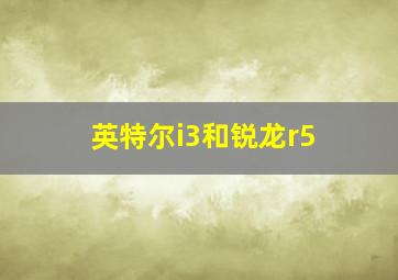 英特尔i3和锐龙r5