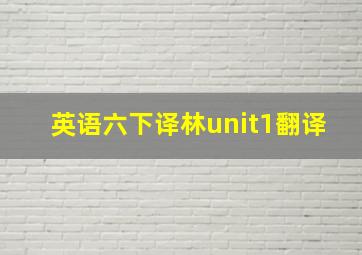 英语六下译林unit1翻译