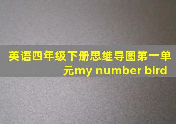 英语四年级下册思维导图第一单元my number bird