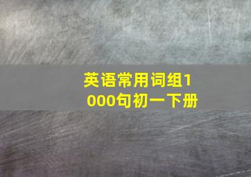 英语常用词组1000句初一下册