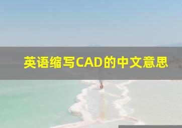 英语缩写CAD的中文意思